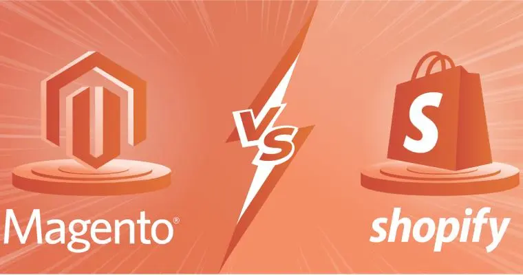Shopify vs Magento infographic for online store comparison