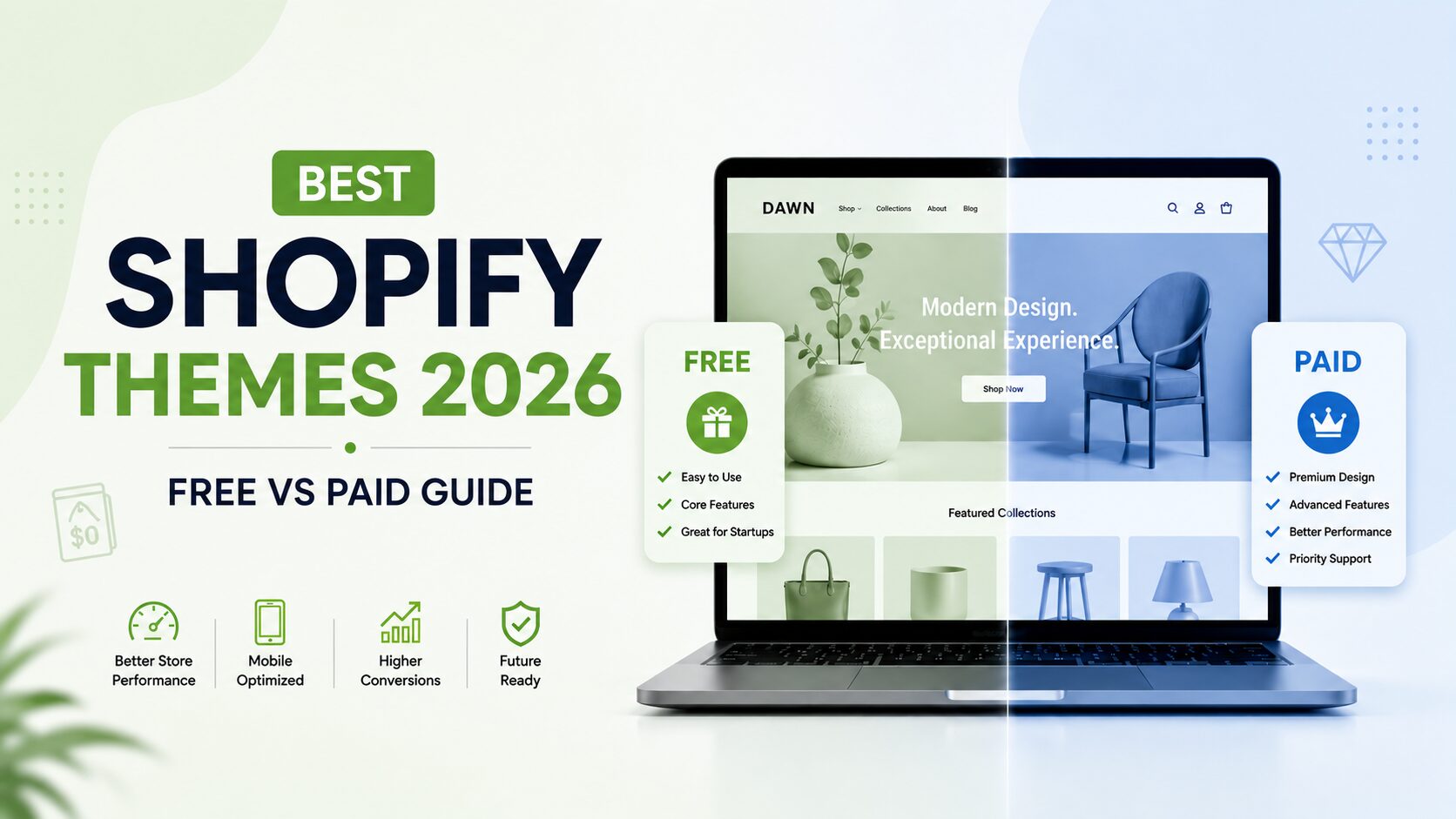 Top Shopify Themes 2026 – Free vs Paid Comparison