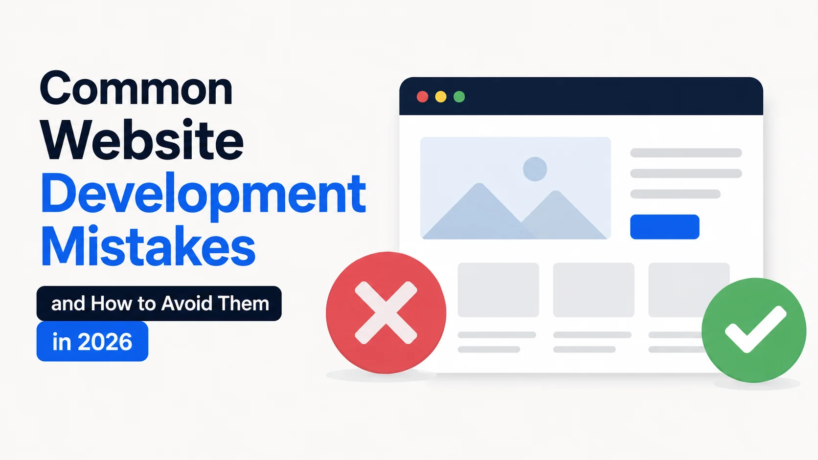 Website development mistakes illustration for 2026