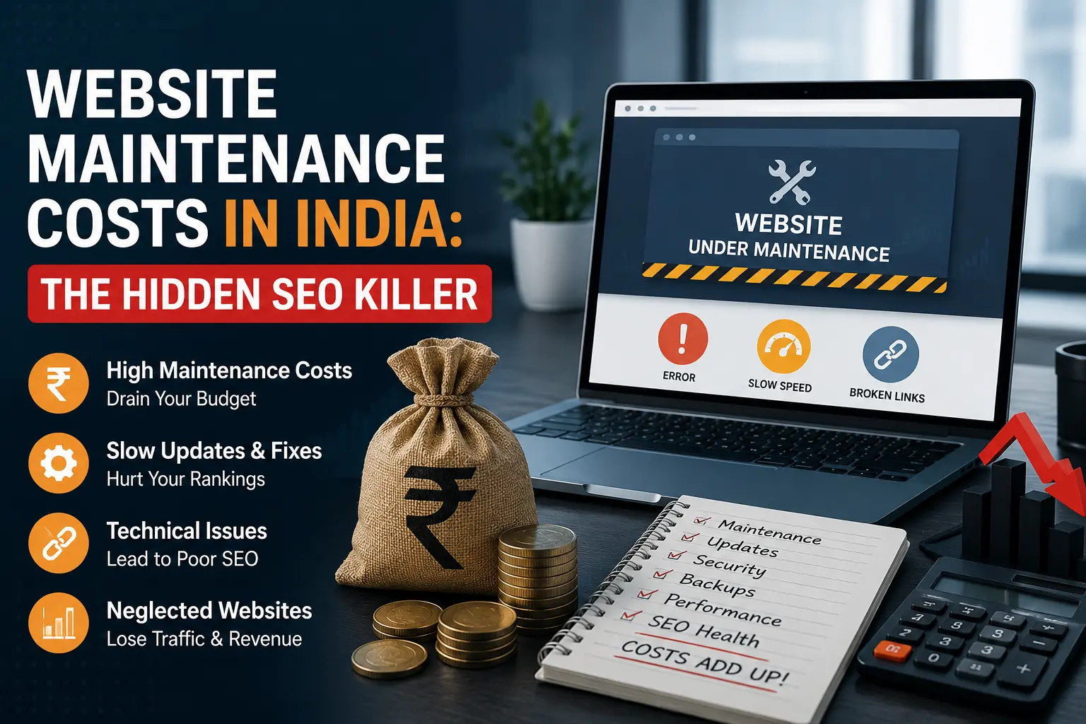 Website maintenance costs in India