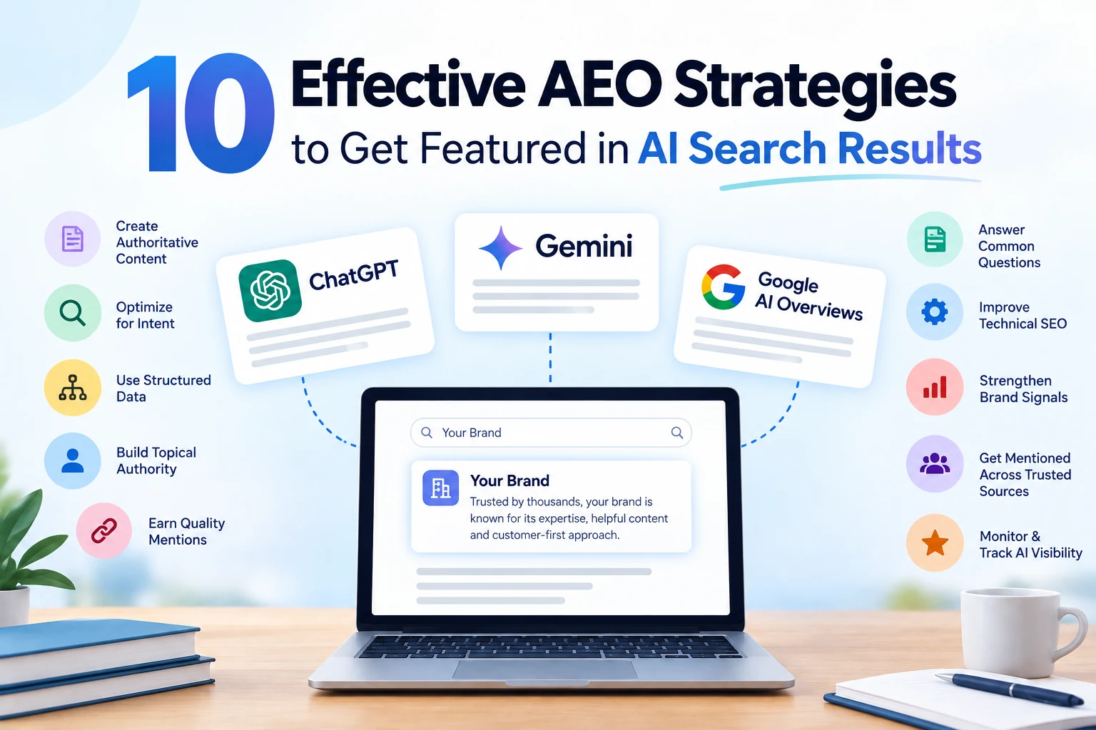 10 Effective AEO Strategies to Get Featured in AI Search Results
