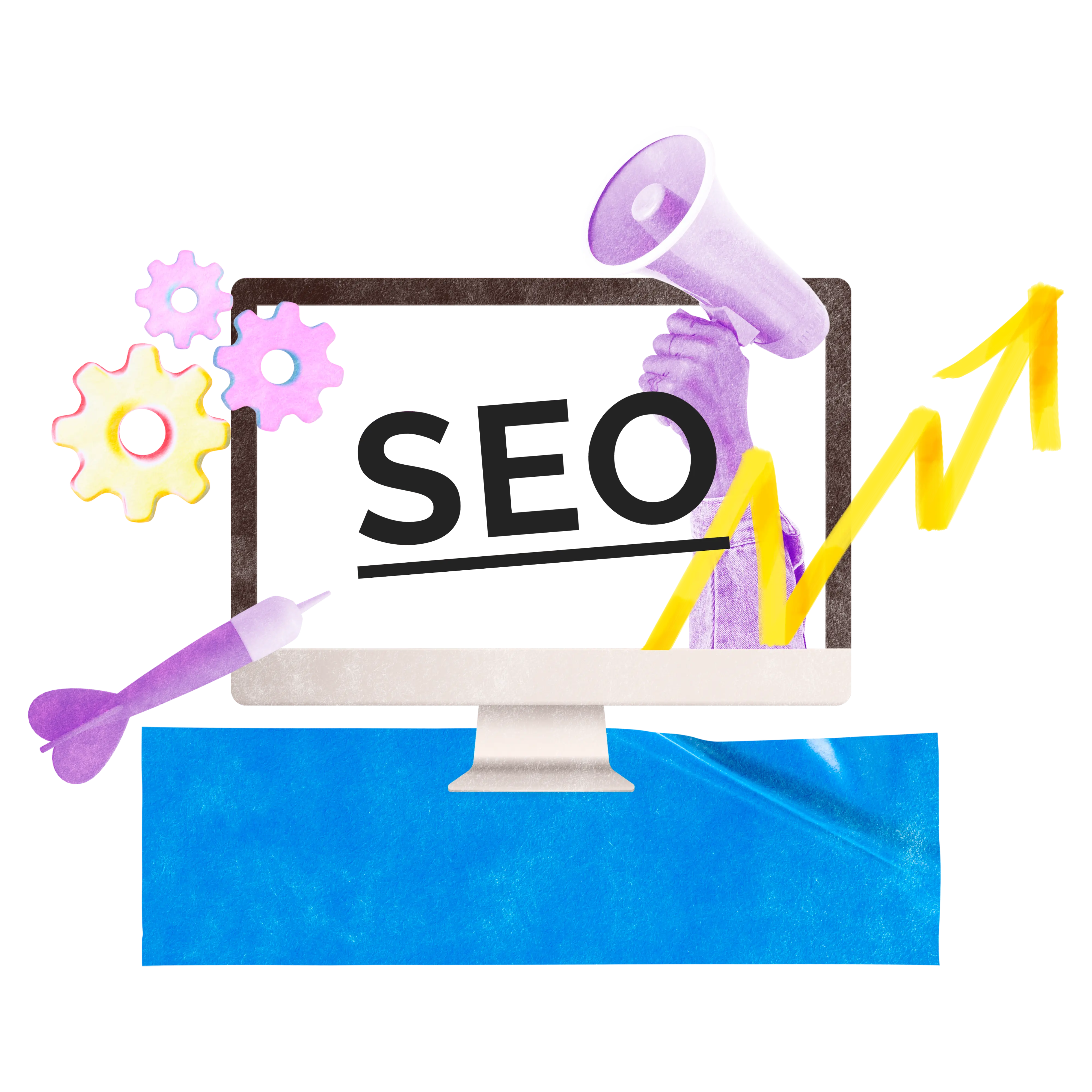 Person working on laptop with SEO tools displayed on screen